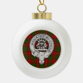 Clan Cameron Crest & Tartan Keramische Bal Ornament (Voorkant)