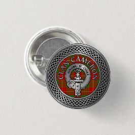 Clan Cameron Crest & Tartan Knot Button