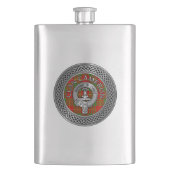 Clan Cameron Crest & Tartan Knot Flask Flacon (Voorkant)