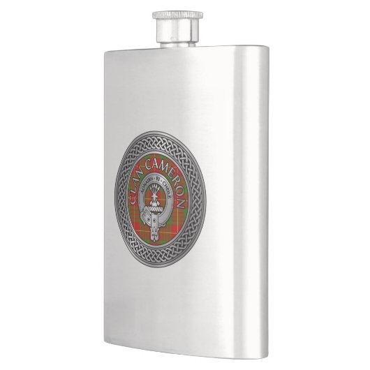 Clan Cameron Crest & Tartan Knot Flask Flacon (Links)