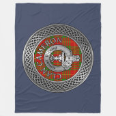 Clan Cameron Crest & Tartan Knot Fleece Blanket Deken (Voorkant)