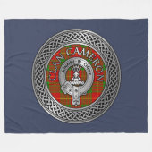 Clan Cameron Crest & Tartan Knot Fleece Blanket Deken (Voorkant (Horizontaal))