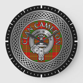 Clan Cameron Crest & Tartan Knot Large Clock Grote Klok