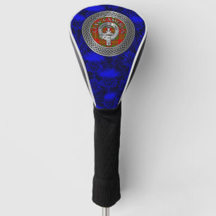 Clan Cameron Crest & Tartan Knot op Thistle Golfheadcover
