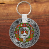 Clan Cameron Crest & Tartan Knot Sleutelhanger (Voorkant)