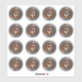 Clan Cameron Crest & Tartan Knot Sticker (Vel)