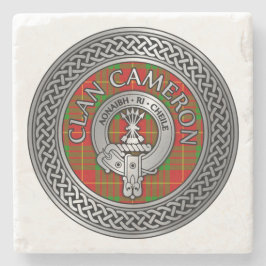 Clan Cameron Crest & Tartan Knot Stone Onderzetter