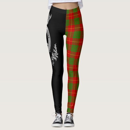 Clan Cameron Crest & Tartan Leggings (Voorkant)