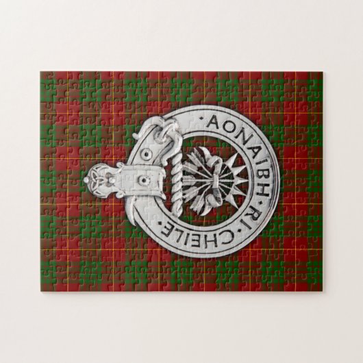 Clan Cameron Crest & Tartan Legpuzzel (Horizontaal)