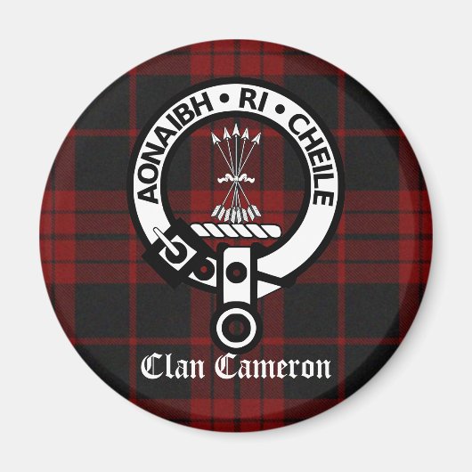 Clan Cameron Crest & Tartan Magneet (Voorkant)