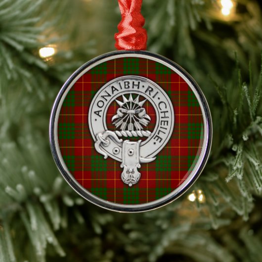 Clan Cameron Crest & Tartan Metalen Ornament (Boom)