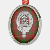 Clan Cameron Crest & Tartan Metalen Ornament (Links)