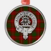 Clan Cameron Crest & Tartan Metalen Ornament (Voorkant)
