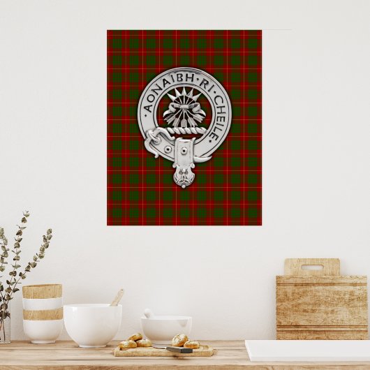 Clan Cameron Crest & Tartan Poster (Keuken)