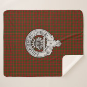Clan Cameron Crest & Tartan Sherpa Deken (Voorkant (horizontaal))