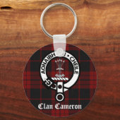 Clan Cameron Crest & Tartan Sleutelhanger (Voorkant)