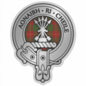 Clan Cameron Crest & Tartan Sticker (Voorkant)