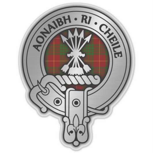Clan Cameron Crest & Tartan Sticker (Voorkant)
