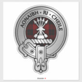 Clan Cameron Crest & Tartan Sticker (Vel)