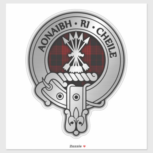 Clan Cameron Crest & Tartan Sticker (Vel)