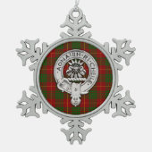 Clan Cameron Crest & Tartan Tin Sneeuwvlok Ornament (Voorkant)