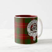 Clan Cameron Crest & Tartan Tweekleurige Koffiemok (Voorkant rechts)