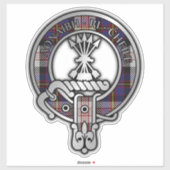 Clan Cameron Erracht Dress Tartan Crest Sticker (Vel)