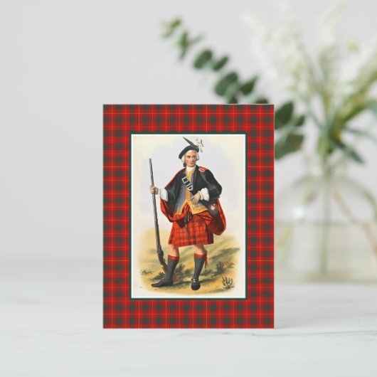 Clan Cameron  Illustratie Tartan Lijst Briefkaart (Staand voorkant)