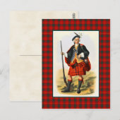 Clan Cameron  Illustratie Tartan Lijst Briefkaart (Voorkant / Achterkant)