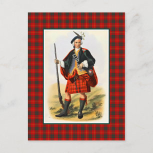 Clan Cameron  Illustratie Tartan Lijst Briefkaart