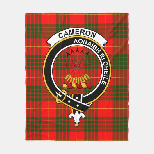 Clan Cameron Modern Tartan Pset Fleece Deken (Voorkant)