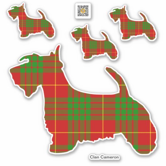 Clan Cameron Scottie Sticker (Voorkant)