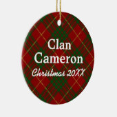 Clan Cameron Scottish Tartan Keramisch Ornament (Rechts)