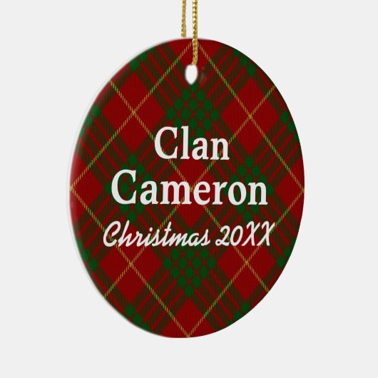 Clan Cameron Scottish Tartan Keramisch Ornament (Rechts)