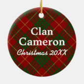 Clan Cameron Scottish Tartan Keramisch Ornament (Achterkant)