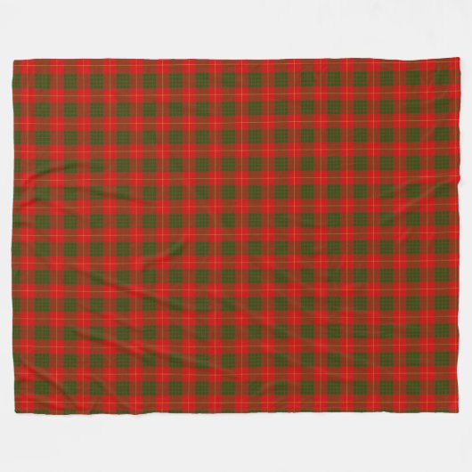 Clan Cameron Scottish Tartan Pset Pattern Fleece Deken (Voorkant (Horizontaal))