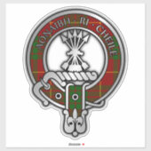 Clan Cameron Tartan Crest Sticker (Vel)