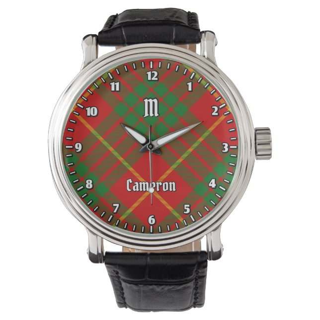 Clan Cameron Tartan Horloge (Voorkant)
