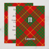 Clan Cameron Tartan Kaart (Voorkant / Achterkant)