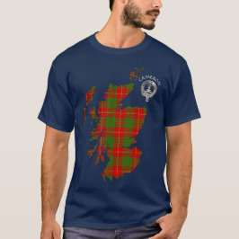 Clan Cameron Tartan Map & Crest T-shirt