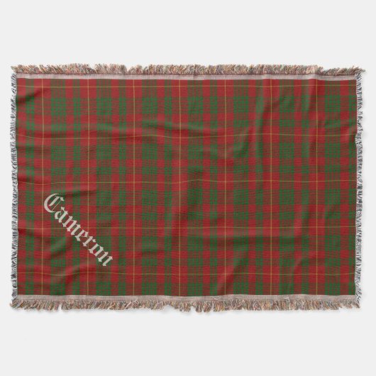 Clan Cameron Tartan Pset Custom Throw Blanket Deken (Voorkant)