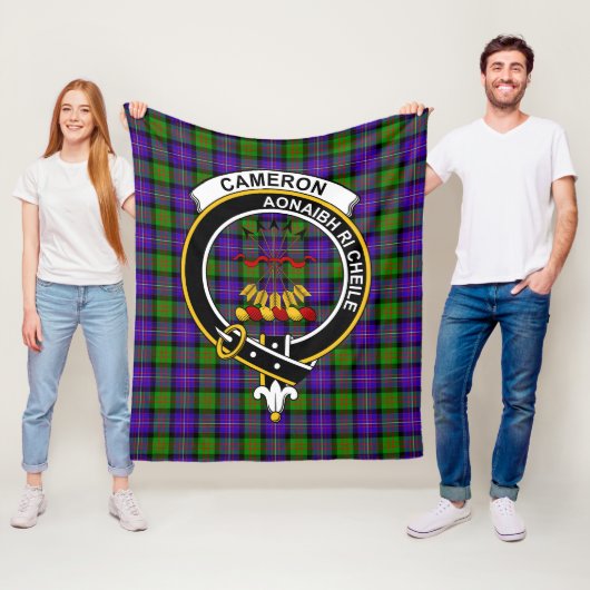 Clan Cameron Tartan Pset Fleece Deken (In situ)
