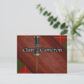 Clan Cameron Tartan Sgian Dubh Blade Briefkaart (Staand voorkant)