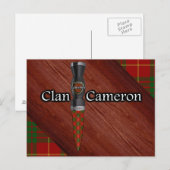 Clan Cameron Tartan Sgian Dubh Blade Briefkaart (Voorkant / Achterkant)