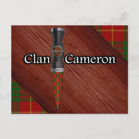 Clan Cameron Tartan Sgian Dubh Blade Briefkaart (Voorkant)