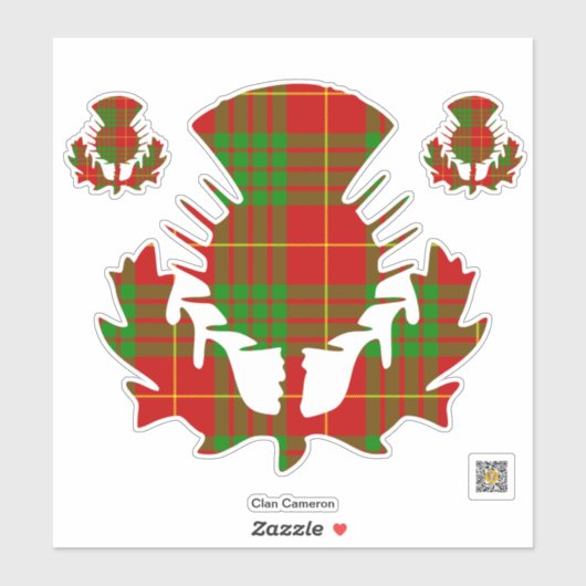 Clan Cameron Tartan Thistle Sticker (Vel)