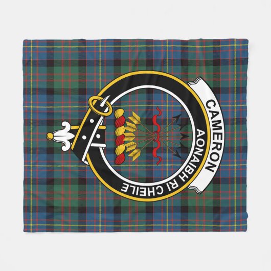 Clan Cameron van Erracht Ancient Tartan Pset Fleece Deken (Voorkant (Horizontaal))