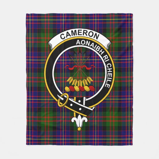 Clan Cameron van Erracht Modern Tartan Pset Fleece Deken (Voorkant)
