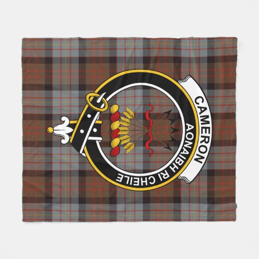 Clan Cameron van Erracht Weathered Tartan Pset Fleece Deken (Voorkant (Horizontaal))