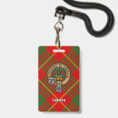 Clan Cameron Wapen over Tartan Badge (Voorzijde met lanyard)